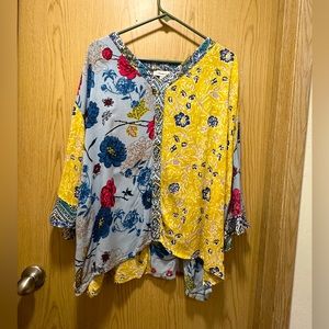 COLDWATER CREEK FLORAL BOHO SHIRT SIZE PXL